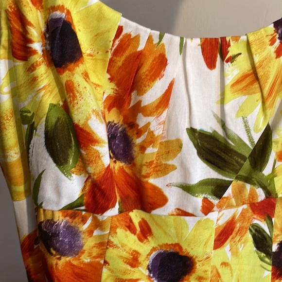 NWT RETRO London Times Women’s SUNFLOWER Sleeveless Summer Dress DREAMY Sz 12